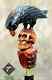 Hand Craved Crow & Skull Handle Wooden Walking Cane Crow & Skull Walking Stick