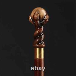 Hand craved eagle foot handle wooden walking cane animal walking stick best gifW