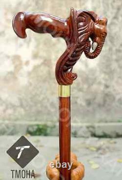 Hand craved elephant handle wooden walking cane elephant walking stick best GF