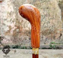 Hand craved hockey handle wooden walking cane hockey walking stick unique gift