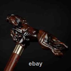 Hand craved horse handle wooden walking cane walking stick horse Christmas giftA