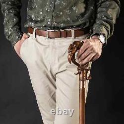 Hand craved phoenix bird handle wooden walking cane walking stick best gift A1