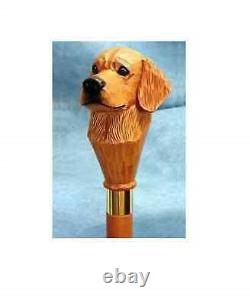 Hand craved retriever handle wooden walking cane retriever walking stick best GF