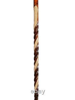 Handcarved Orthopedic Special Walking Stick, Handmade Wooden Brown Cane Gift