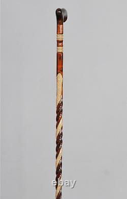 Handcarved Orthopedic Special Walking Stick, High Quality Wooden Carved Cane