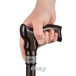Handcrafted Ergonomic Wooden Walking Cane for Men and Women Stylish Men's O