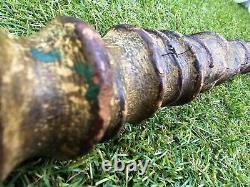 Handcrafted Wood Hiking Stick Natural Spiral Round Walking Staff Very RARE 33