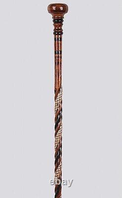 Handmade Brown Wooden Walking Stick, Special Carved Cane