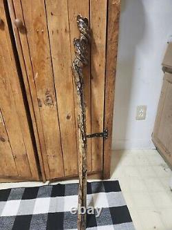 Handmade Fractal Wood Burned 40 Swirl Twist Hiking Walking Stick Wizard Staff