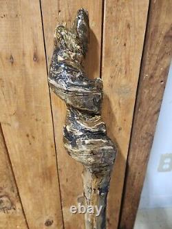 Handmade Fractal Wood Burned 40 Swirl Twist Hiking Walking Stick Wizard Staff