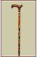 Handmade Special Wooden Brown Walking Stick, High Quality Carved Cane