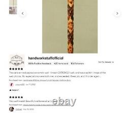 Handmade Special Wooden Brown Walking Stick, High Quality Carved Cane