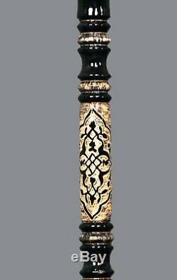 Handmade Walking Cane Stick Wood Wooden Handle Spiral Hand Carved Support OZL9