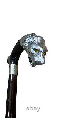 Handmade Wooden Beautiful Sliver Mattel Hand Carved Walking Stick