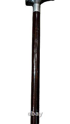 Handmade Wooden Beautiful Sliver Mattel Hand Carved Walking Stick