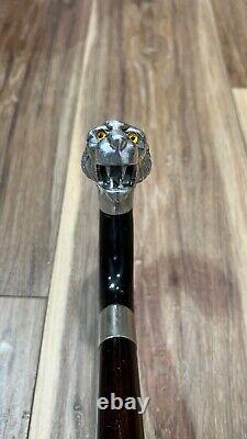 Handmade Wooden Beautiful Sliver Mattel Hand Carved Walking Stick