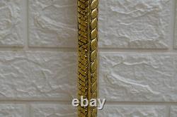 Handmade Wooden Ebony Walking Stick with Gold Brass Handle 39 Wood Walking Cane