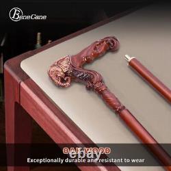 Handmade Wooden Walking Cane for Men and Women, Detachable Elephant Handle