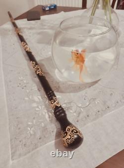 Handwork Wand Brown Walking Stick, Special Handmade Wooden Carved Cane Gift