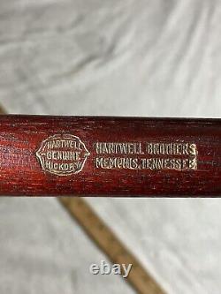 Hartwell Brothers Hickory Walking Stick Memphis Tennessee Vtg Rare HTF 33 Cane