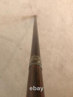 Henry Perkins & S. London England Wooden Cane/Walking Stick Sterling Silver 1930