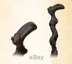 High Quality China Style Walking Sticks Ebony Wooden Handmade WoodCarving#002