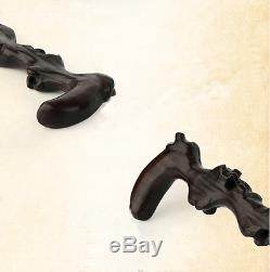 High Quality China Style Walking Sticks Ebony Wooden Handmade WoodCarving#002