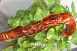 HighEnd Christian Cross Wooden Walking Stick Cane Wood carved crafted crook ha