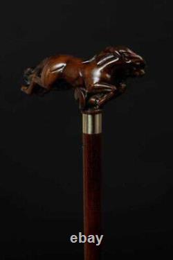 Horse Head Hand Handle Carved Stick Designer Wooden Walking Stick Cane Gift new