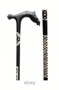 Horse Head Unique Walking Stick, Handmade Wooden Special Custom Carved Cane