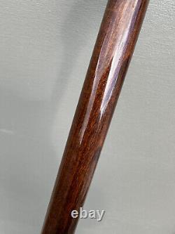 Horse Head Walking Stick Cane Wooden Hand Carved Resin Bird Brass Artisan 36