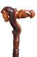 Horse Wooden Carved Walking Stick Horse With Saddle Cane Handmade Wood Craft Art