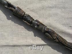 Imperial Russian Time Walking Wooden Carved Stick. 19 Century