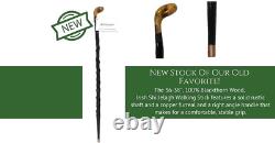 Imported Shillelagh Wooden Irish Walking Stick, Handcrafted 100% Blackthorn Wood