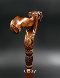 Jaguar Walking Stick Cane for men women Wooden Anatomic Palm Grip Handle