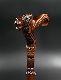 Jaguar Walking Stick Cane for men women Wooden Anatomic Palm Grip Handle