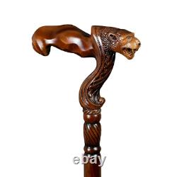 Jaguar Walking Stick Cane for men women Wooden Ergonomic Palm Grip Handle