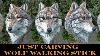 Just Carving A Wolf Head Walking Stick