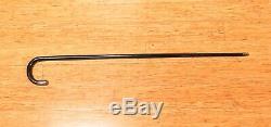 LATE 1800s ENGLISH STERLING SILVER CAPPED HANDLE WOODEN LACQUERED WALKING STICK