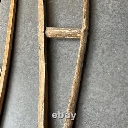 LOT 4 PC Vintage antique crutches cane walking medical hospital wooden stick 40