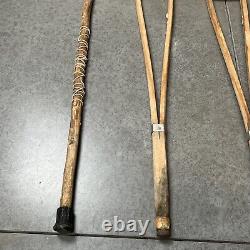 LOT 4 PC Vintage antique crutches cane walking medical hospital wooden stick 40