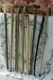 Lot Of 9 Vintage Wooden Walking Stick & Cane Collection 6 Hiking Medallions