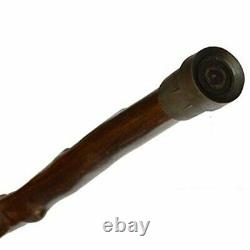 LPY-GZ-090 Wooden Carved Crutch Comfortable Handle Walking Sticks Retro Cane for