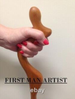 Ladies Walking Stick Wooden Hand Carved Walking Cane For Men Women Best GIFT A