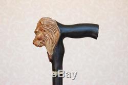 Leo Wooden cane Walking stick Lion Carved Handle Zodiac Leo gift Hiking NW53