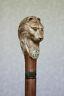 Lion Walking Stick Carved Handle With Simple Staff Length 32-38 Wooden Cane