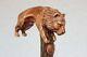 Lion Wooden Cane Hand Carved Handle Leo Hiking Stick Walking Staff Wood Nw60