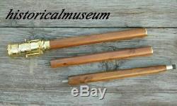 Lot OF 10 BRASS TELESCOPE WOODEN WALKING STICK CANE HANDLE Christmas Gift