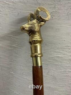 Lot Of 10 Pcs Antique Walking Stick Wooden Cane Brass Handle Knob maritime Gift