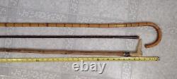 Lot Of 3 Antique Wooden Estate Canes Walking Sticks